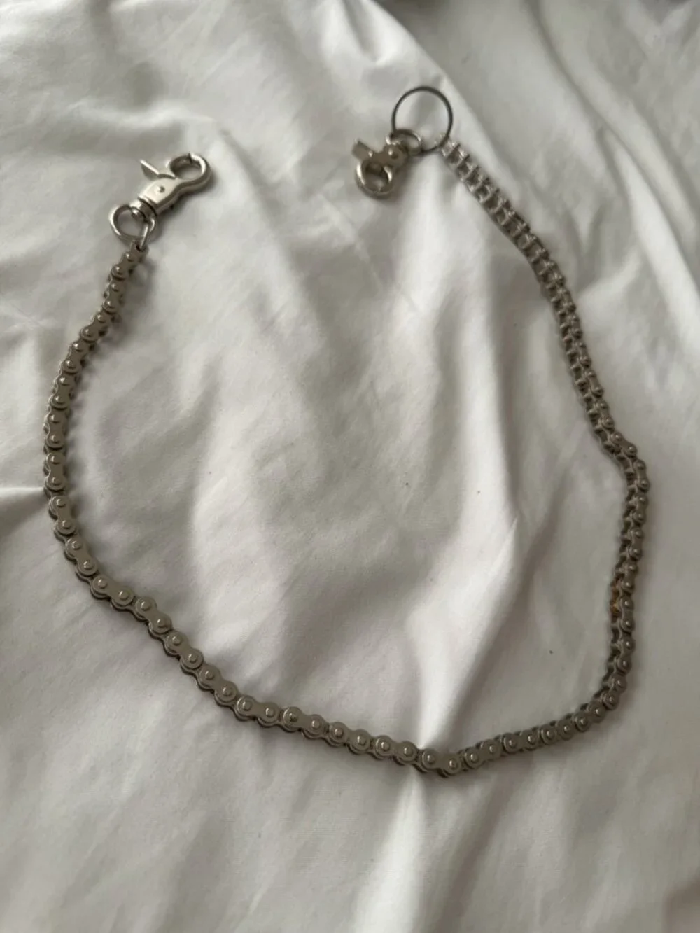 Silver Bike Chain Necklace Wallet Chain